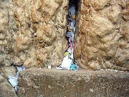 Written notes left in the crevices of the Western Wall in Jerusalem